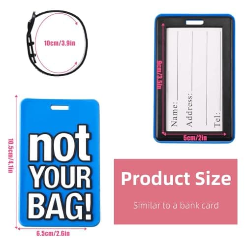 Funny Silicone Luggage Tag, Colorful Unique Baggage Handbag Travel Suitcase Tags with Name ID Card for Women Men (Multicolor, Set of 4) view 3