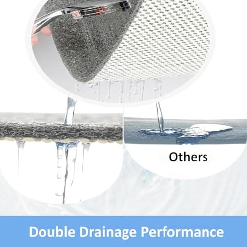 LYGLIGH Square Shower Mat, 24''X24'' Super Non Slip Shower Mats for Inside Shower, Soft PVC Loofah Bath Mat Without Suction Cups for Tub, Quick-Dry, Easy Clean Bathroom Floor Accessories, Grey view 5