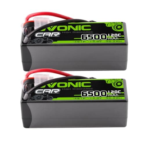 OVONIC 4S Hard Case LiPo Battery 14.8V 6500mAh 120C with TRA Plug for RC Car RC Truck Airplane Helicopter Boat Car Racing RC Hobby (2 Packs) — image 1