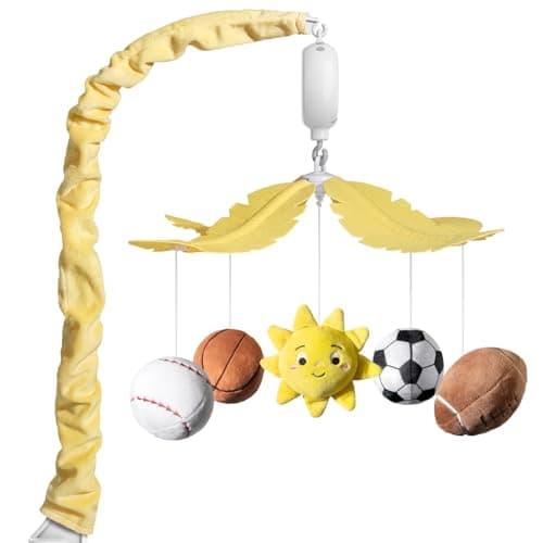 FEISIKE Baby Crib Mobile with 35 Lullabies, 3 Modes Rotation & Music, Soother Toy Adjustable Volume, Sport-Themed Nursery Decor Musical Mobile for Crib or Bassinet — image 1