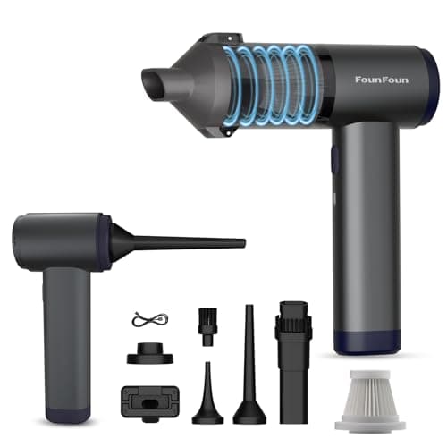 MGVK Handheld Vacuum Cordless, Portable Car Vacuum, High Power Cleaner for Pet Hair/Car/Home, Suction & Blow 2 in 1, 17-30 Min Run Time, Small Lightweight Gadget, Type-C Rechargeable