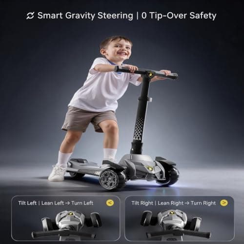 Aeneadbaby Kids Scooter, Easy Folding Scooter for Kids Ages 5+, Teens | 5-18 years old big kids scooter，thick aluminum alloy pole and handlebar，widened thick wheels，height adjustable， view 2