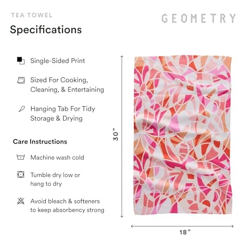 GEOMETRY Spring Kitchen Towels - Quick Dry Microfiber Cloth Spring & Summer Dish Towels for Kitchen Drying - Premium Quick Dry Towel - Lolita 18" x 30" (1 Pack) view 3
