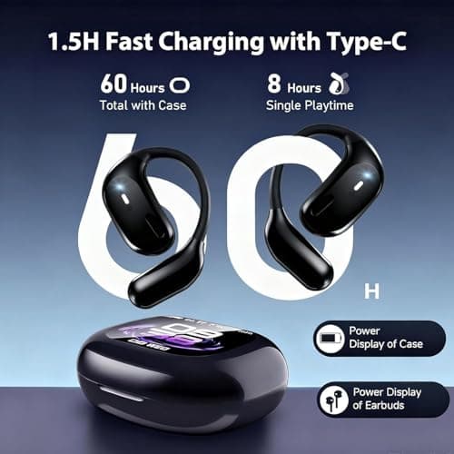 Real-Time AI Translation Earbuds 168 Languages Translator Earphones, Audifonos Traductores Inglés Español, Bluetooth 5.4, OWS Open Ear & LCD Touch, Translating Device for Travel Meetings Learning view 5