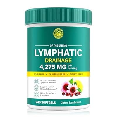 Lymphatic Drainage Supplements, Lymphatic Drainage Capsules - Wellness Complex 9 in 1 Aescia, Turmeric, Bromelain, Echinacea & More 210pcs 1 Pack