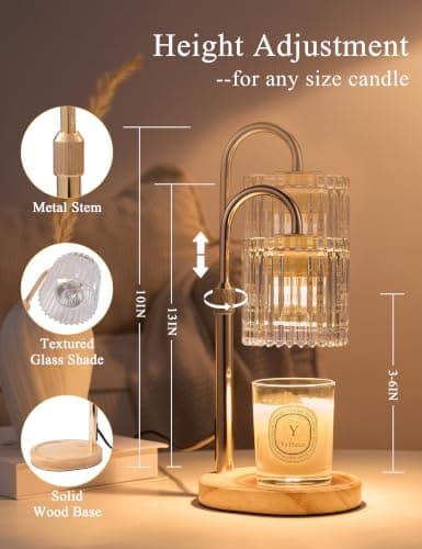 Qaimish Candle Warmer Lamp with Timer, Birthday Gifts for Women Home Decor | Dimmable Wax Melt Warmer with 2 Bulbs, Fall Decor for Home Living Room Halloween Decorations Gifts for Mom view 4
