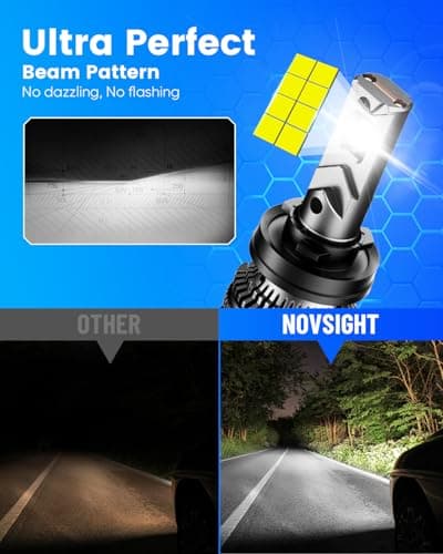 NOVSIGHT 𝐇𝟏𝟏 Fog Light Bulbs - 70000LM Ultra Bright 𝐇𝟏𝟏/𝐇𝟗/𝐇𝟖 Fog Bulb, 100,000+ Hours Lifespan, Automotive High/Low Beam LED Bulb With Cooling Fan, 6500K White, IP68 Waterproof, Pack of 2 view 3