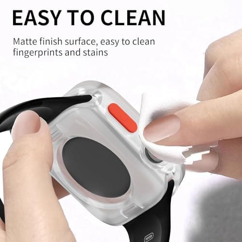 SDOCEBF Slim Flexible TPU Shockproof Watch Bumper, Rugged Case for Apple Watch Series 9/8/7/6/5/4/SE3/2/1 44mm/45mm, Gift-Ready for Every Celebration, Clear view 3