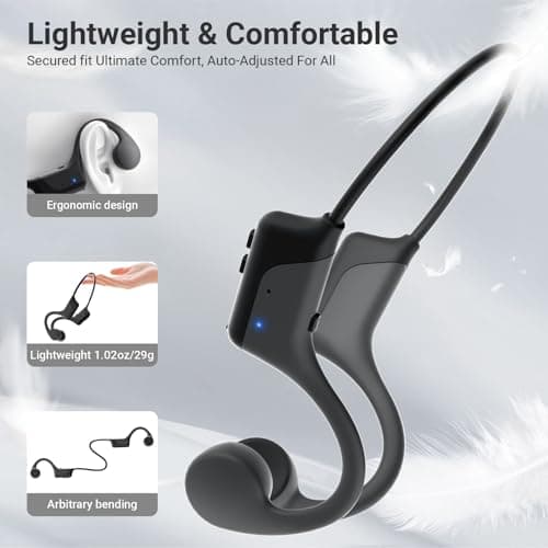 Blrakx Sweatproof Wireless Bone Conduction Headphones, Lightweight, Comfortable Open-Ear Fit, IPX5 Waterproof, 8H Playtime, Bluetooth 6.0, 2026 Sports Headsets for Running, Gym, Cycling, Workout view 5