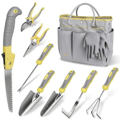 Garden Tool Set, Carsolt 10 Piece Stainless Steel Heavy Duty Gardening Tool Set for Digging Planting Pruning Gardening Kit with Durable Bag Gloves Gift Box Ideal Garden Gifts for Women Men — image 1