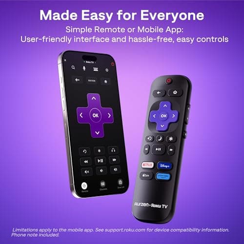 Aurzen Roku TV Smart Projector with Wifi and Bluetooth, Roku Streaming Experience Built-in, 1080P FHD, DoIby Audio, Auto Focus & Keystone, Zoom, Movie Portable Outdoor Mini Projector, White view 5