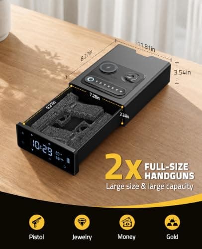 CVLIFE Biometric XXX Safe with Wireless Charging Bluetooth App view 3