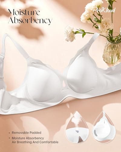ProKloud Wireless Bras for Women Wave Push Up No Underwire Bralettes Seamless Full Coverage Support Lift Everyday Bra view 4