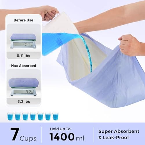 ZOMISIA 3D-Barrier Puppy Pee Pads for Dogs, 7 Cups Absorb & Rise Puffy Gel-Wall Leak-Proof, 22"x23" 25 Counts + 4 Pet Urine Test Strips, Super Absorbent Disposable Potty Training Pads view 5