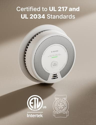 X-Sense 6-Pack Interconnected Smoke and CO Detector, SC06-W | 10-Year Sealed Battery (Not Hardwired), Interconnected Alerts, 2-in-1 smoke & CO, Easy Install, UL 217 & UL 2034 Certified view 6