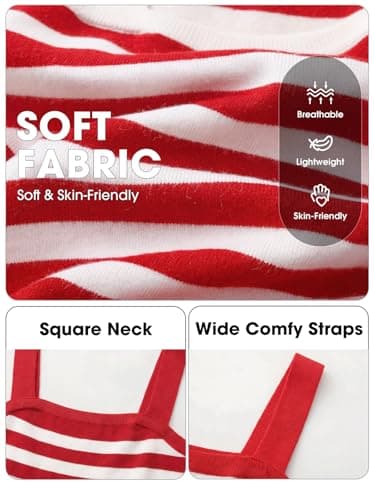 EXLURA Women Faux Cashmere Crop Top Striped Knit Tank Top Square Neck Camisole Summer Lightweight Sweater Y2K Going Out Tops view 4