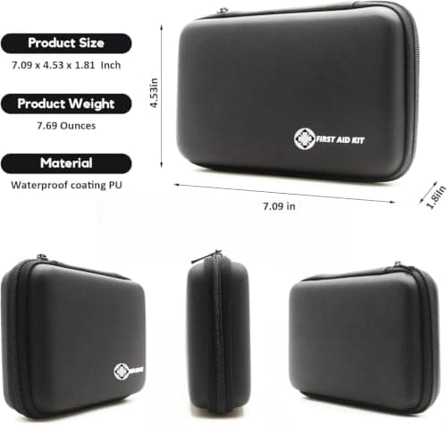 First Aid Kit Mini Small Waterproof Portable Compact Home Car Travel Hiking Red Coating PU Material,Camping,School Supplies,Dorm Room Essentials,Survival Kit,Outdoor Adventure,Office,Refill Supplies view 3