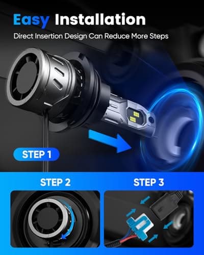 NOVSIGHT 9007 Fog Light Bulbs - Super Bright 9007/HB5 Fog Bulbs Dual Beam With Cooling Fan, 3-Min Fast Installation, Plug and Play, 6500K White, Pack of 2 view 6