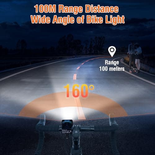 BORUiT Bike Lights for Night Riding, Bicycle Light Front Headlight and Back Taillight with 8+5 Light Modes, USB Rechargeable Bright Bike Headlights for Cyclists and Commuters view 4