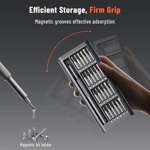 KATERK 25-in-1 Small Screwdriver Set - Precision Mini Eyeglass Repair Tool Kit with Magnetic for Glasses, Laptop, iPhone, Macbook, Computer, Watch, Xbox, Switch, Electronic, Father Day Gifts for Men view 5