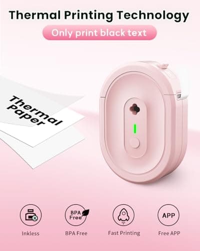 NADAIIN N12 Label Maker Machine with Tape, Mini Bluetooth Label Printer, Small Labeler Portable Thermal Label Makers Multiple Templates for Home School Office Kitchen view 4