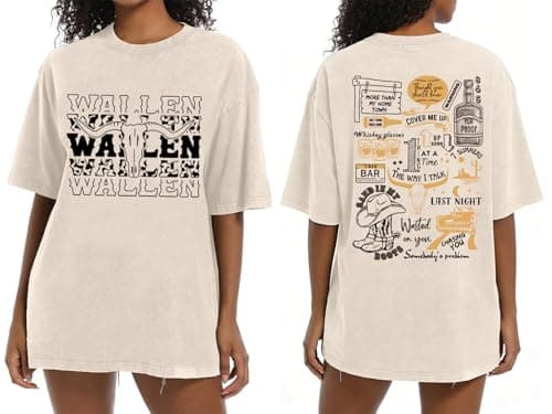 Eatbook Oversized Western Shirts for Women Country Cow Skull Graphic Tee — image 1