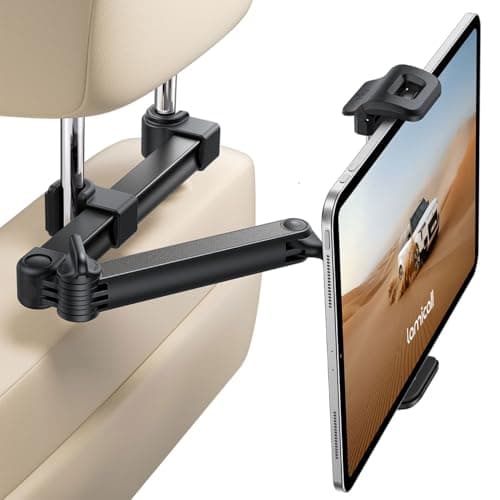 Lamicall Car Headrest Tablet Holder - [Foldable Clip] [Lockable] Tablet Mount for Car Backseat, Car Accessories for Kids, for iPad Pro, Air, Mini, Galaxy Tab, Fire HD, 5.4-13" Tablets, Mother's Day view 1