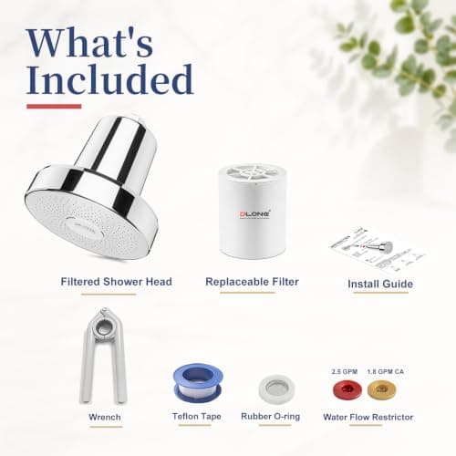 DLONE® Filtered Shower Head with Filters, Shower Filter Head for Hard Water view 3