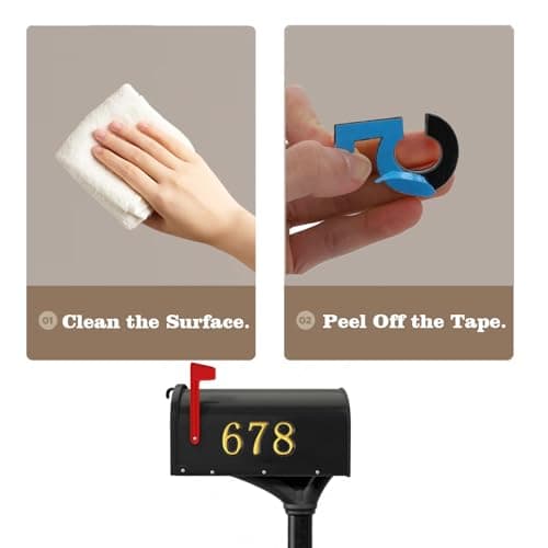 Mailbox Numbers for Outside, MONNCHA House Numbers for Mailbox 3D Self Adhesive Mailbox Numbers 2 Inch Door Address Numbers Stickers for Mailbox, Apartment, House, Trash Bins view 6