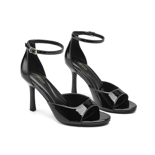 AIUZO Women's Open Toe Ankle Strap Stiletto Heeled Sandals, Dress Shoes for Wedding Bridal Party Prom — image 1