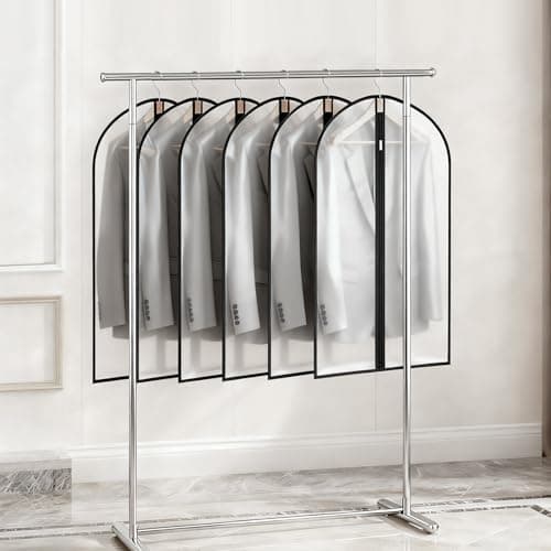 6 Pack Garment Bags 60 * 100cm, 40in PEVA Translucent Garment Covers, Suit Storage Bags, Dress Organizer Bags Used To Protect Shirts, Winter Coats, Jackets view 2