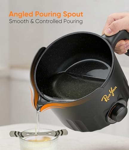 RAOYAN 1.5L Candle Wax Melter with Pour Spout, Wax Melting Pot for Candle Making, Complete Kit for Beginners and Adults with Thermometer, Wicks, Stickers, Centering Device and Stirring Spoon - Black view 5