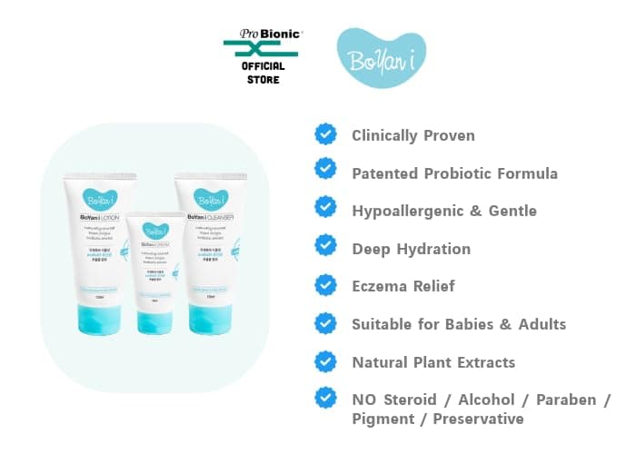 BOYAN I Skin Care Set with Cleanser, Lotion and Cream, Steroid-Free, Paraben-Free, Probiotic Formula for Sensitive and Eczema-Prone Skin, 3 Piece Set view 4