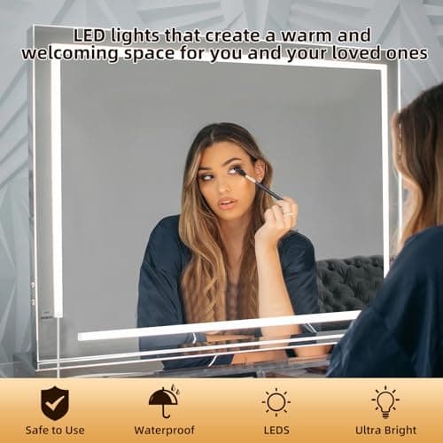 ZSLAIFU LED Vanity Lights for Mirror, Hollywood Style Makeup Lighting, 13.2FT White Strip Lights for Mirror, Dimmable Makeup Vanity Light Strip for Bathroom, Dressing Table and DIY Lighting view 3