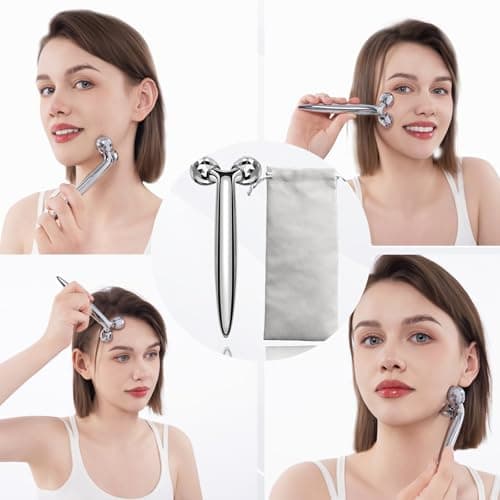 Metal Facial Roller Massager, 3D Cooling Face Massage Tool for Reduce Puffiness, Remove Eye Wrinkles, Face Lifting, Increase Firmness, Anti-Aging, Skin Tightening view 6