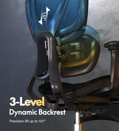 FLEXISPOT Sentinel Ergonomic Gaming Chair with Dual-Wing Adaptive Lumbar, 3D Armrests, 3-Position Recline up to 120°, Height-Adjustable Backrest, Premium Mesh Computer Desk Chair for Home & Office view 6