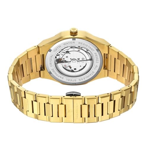 PIERRE RICHARDSON PR5922 Men’s Watch, Black Dial, 24K Pure Gold Plated, Automatic, Sapphire Glass, 41mm, 10ATM view 5