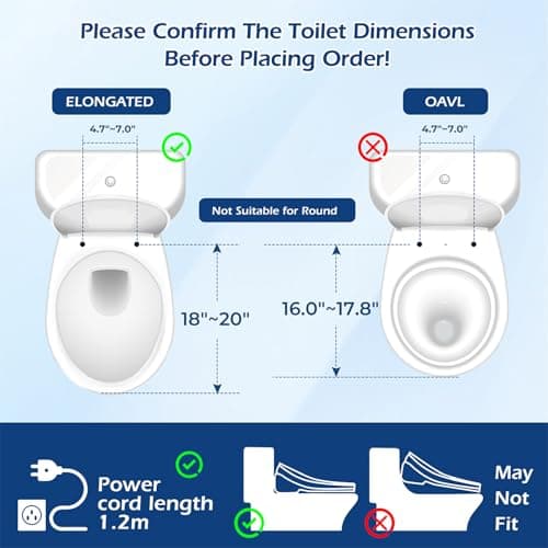 GAICOM Bidet Toilet Seat Elongated, Electric Smart Heated Toilet Seat with Instant Warm Water & Dryer, Multiple Cleaning Modes, Remote Control, Off-White view 2