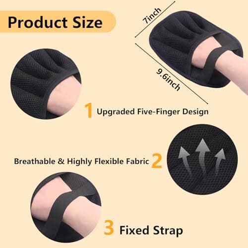 2 Pack Electrostatic Pet Hair Removal Gloves - Upgraded Reusable & Washable Pet Hair Remover Gloves for Cats & Dogs, Thickened Magic Brush Tool for Couch, Carpet, Furniture, Clothing & Car Seat view 3