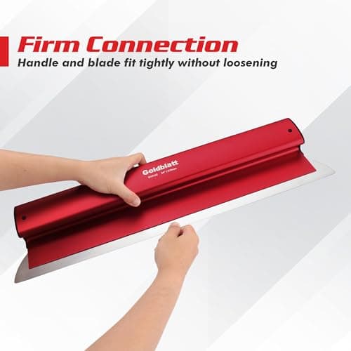 Goldblatt 24 Inch Drywall Skimming Blade, 0.3mm Stainless Steel Blade, Aluminum Body - Rigid Lightweight Drywall Knife with End Caps, Ergonomic Grip, for Mud, Repair Plaster Wall view 6
