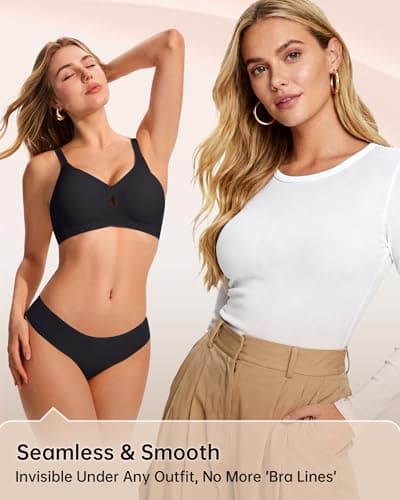 LetsJoli Wireless Bras for Women No Underwire Jelly Bras Seamless Push Up Full Coverage Bralettes Comfortable Everyday Bra view 5
