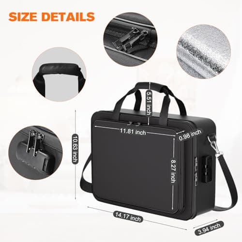 Fireproof Document Box, Fire Proof Safe For Home Documents, Fire Safe Document Box - 5500°F With a Password and Convenient Shoulder Strap, Upgraded Capacity , Suitable for Important Documents(Soft) view 2