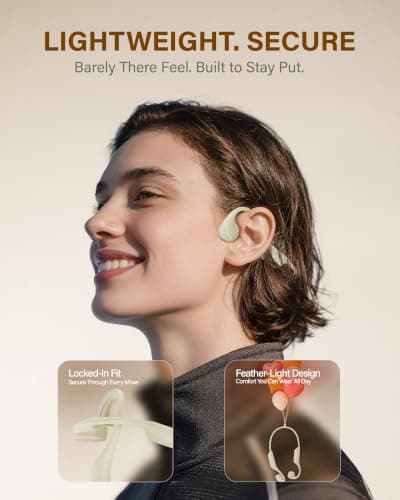 Gavhaio New Bone Conduction Headphones Bluetooth 6.0, Open Ear Earbuds with Mic, Premium Sound, 3 EQ Modes, 10H Playtime, 25g Lightweight, IP65 Waterproof Sports Headphones for Running Cycling Hiking view 4