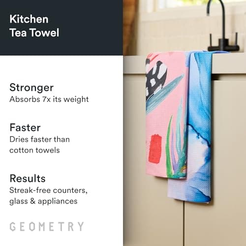 GEOMETRY Kitchen Tea Towels - Quick Dry Microfiber Dish Towels for Kitchen Watercolors, 18" x 30" 2 Pack view 3