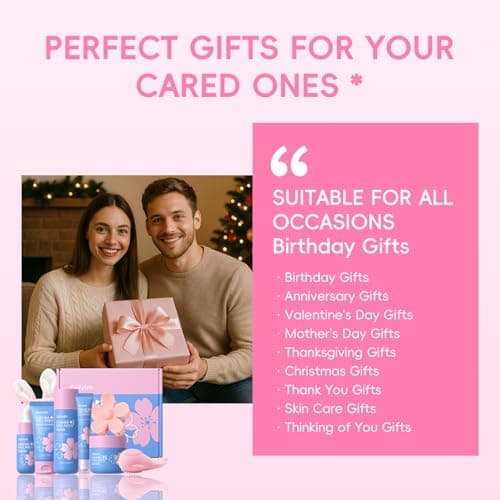 QUIYUM Sakura Collagen Skincare Set - 8-Piece Glass Skin Routine with Cleanser, Toner, Serum, Eye Cream, Moisturizer | Hydration, Firm, Glow for All Skin Types, Skin Care Gift Sets, for Mother's day view 7