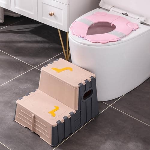Portable Potty Training Seat，Upgraded Non-Slip-Anti pinch buttocks, One-handed Removal Folding Travel Potty Seat for Toddlers & Kids, 6 suction cups firmly adhere, Fits All Shape Toilets(Pink) view 5