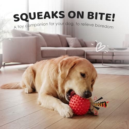 Apasiri Beef-Flavored Durable Dog Ball for Aggressive Chewers, Tough Squeaky Rubber Toy for Pitbulls Large & Medium Breeds view 2