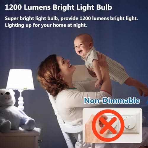 A19 LED Light Bulbs 100 Watt Equivalent, HengBo 6500K Daylight White Light Bulb, 12W 1200 Lumens, Non-Dimmable, E26 Standard Medium Base Super Bright Lamp for Bathroom Home Lighting (Pack of 4) view 3