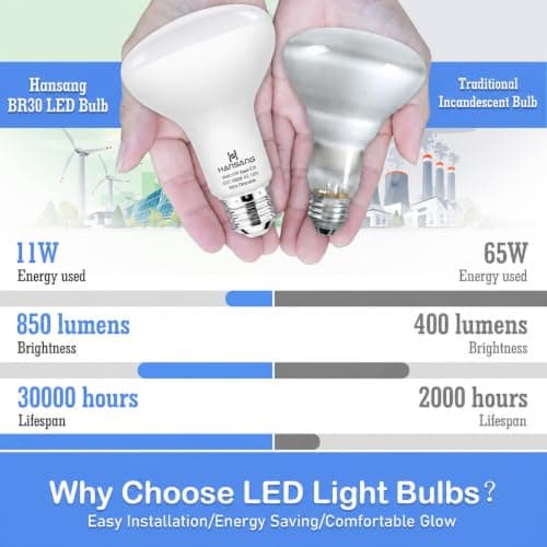 BR30 LED Flood Light Bulbs 65W Equivalent Dimmable E26 5000K Daylight view 4