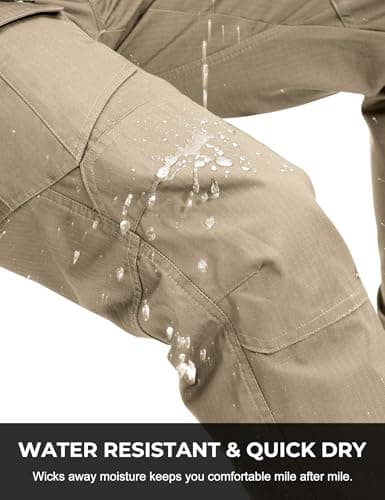 MOURCE Tactical Pants for Men Water Resistant Quick Dry BDU Cargo Pants with 7 Large Pockets Breathable Ripstop Work Hiking view 3